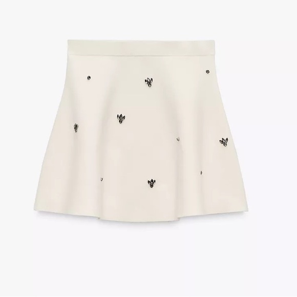 Zara NWT jewel bead mini skirt 9598/031 - Picture 4 of 7